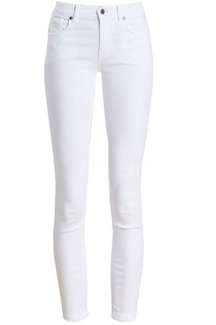 white stretch trousers