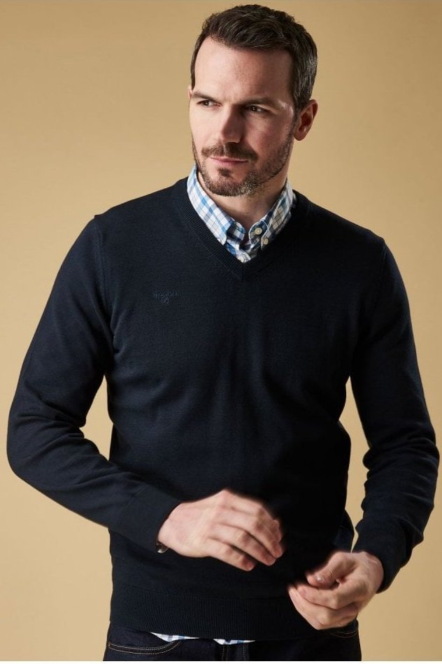 barbour navy sweater