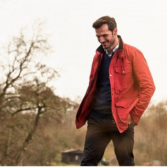 barbour red jacket mens