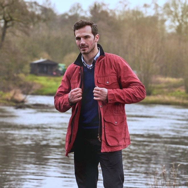 womens red barbour coat