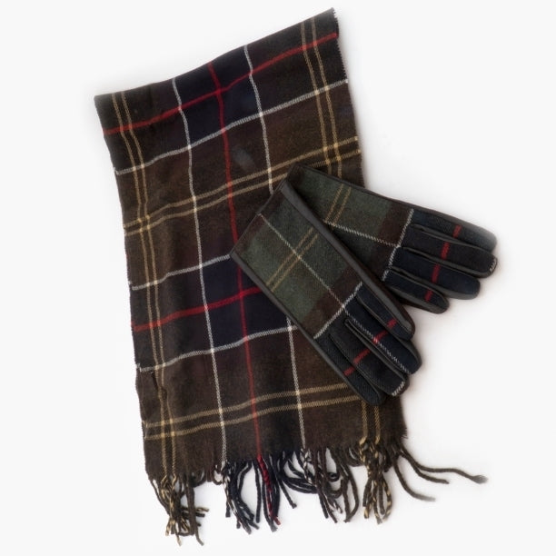 ladies barbour gloves and scarf set