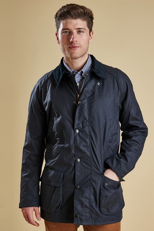 blue barbour wax jacket mens