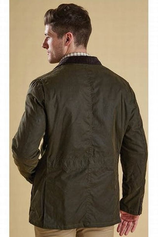 barbour lutz wax jacket in green