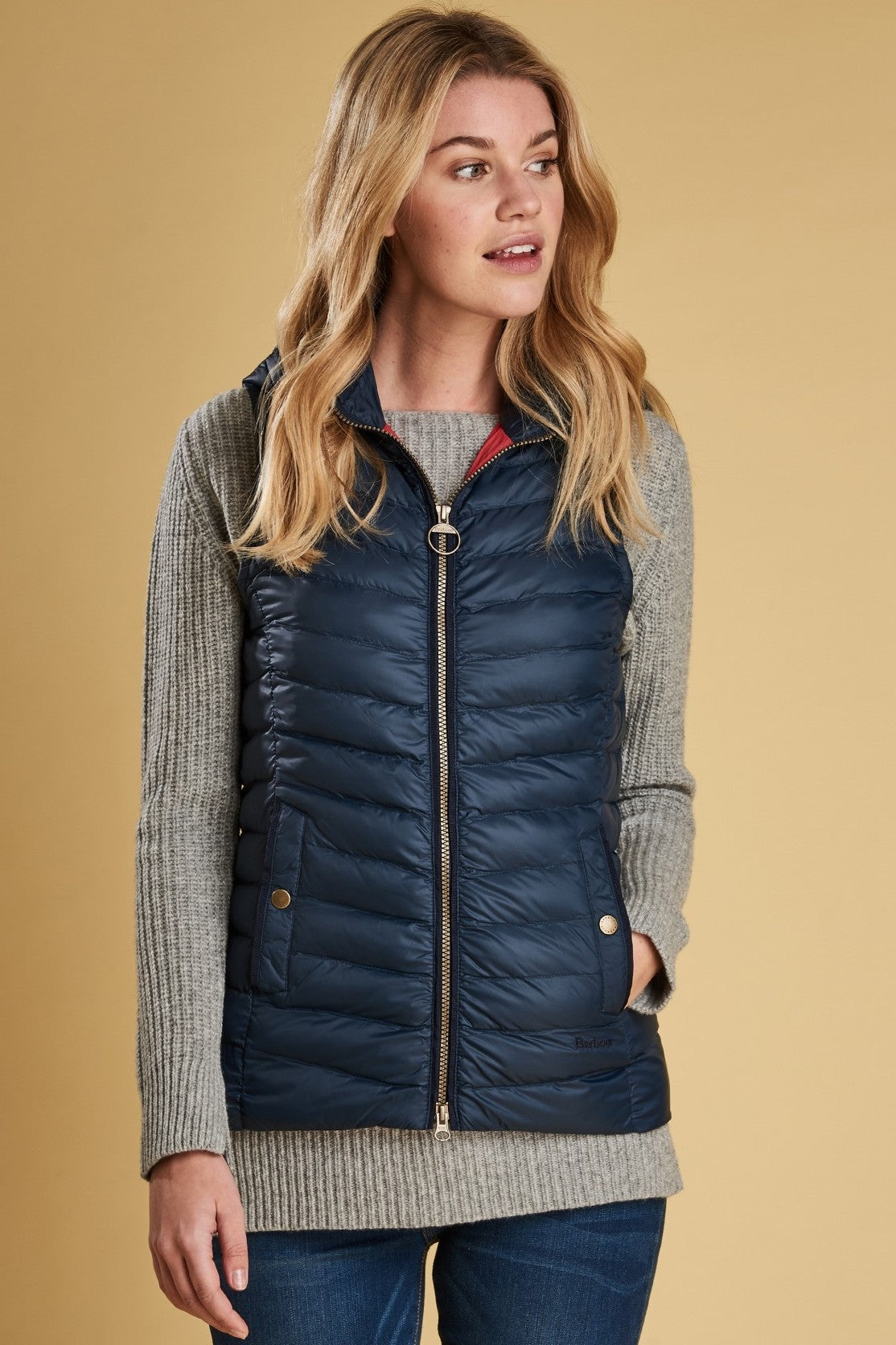 barbour gilet navy