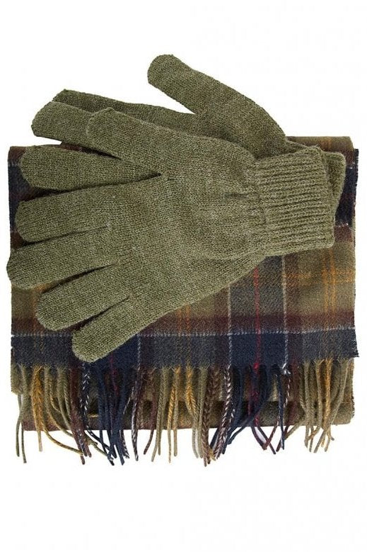 barbour scarf and gloves
