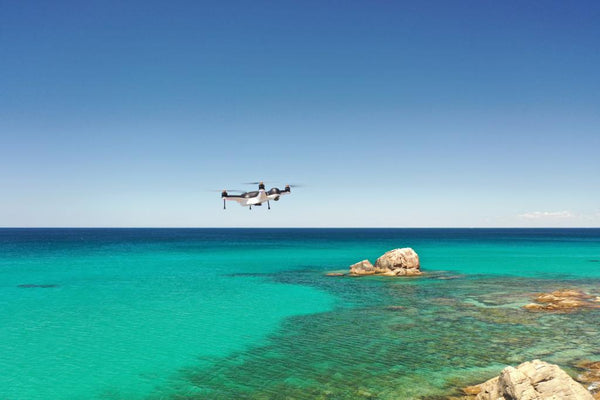 Drone Fishing drone in flight