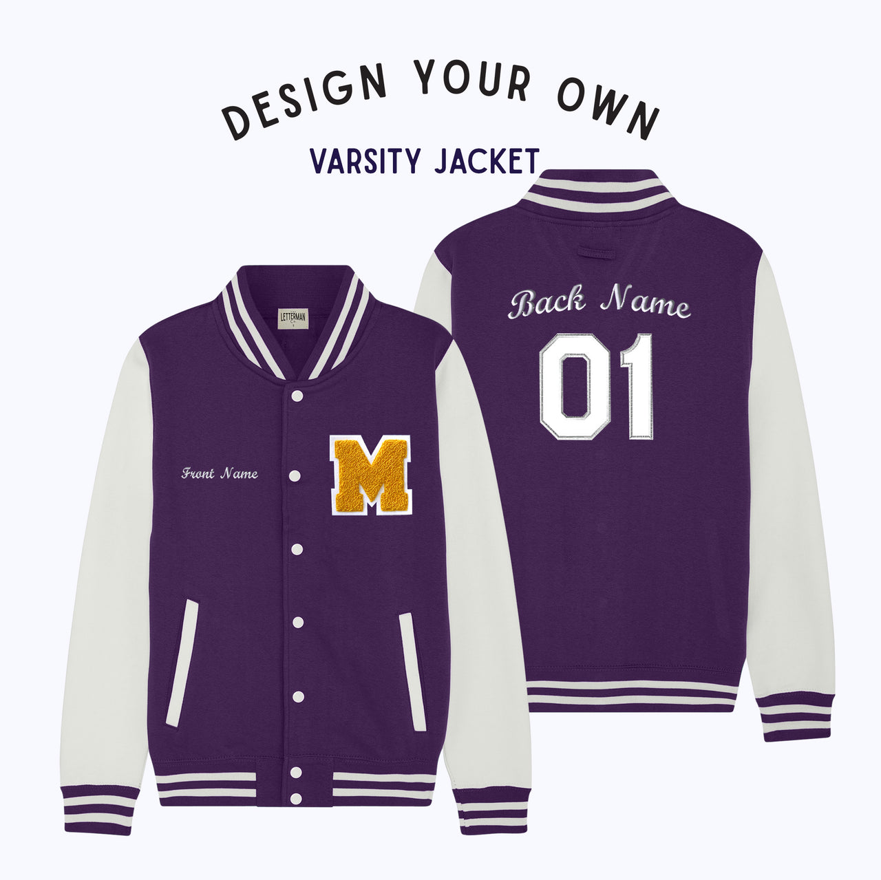 Purple Varsity Letterman Baseball Jacket - Maker of Jacket