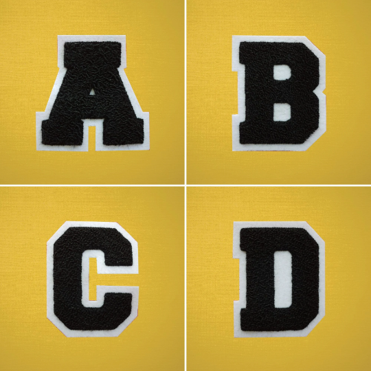New, Black 3 Embroidered Letter w/GOLD Felt, Varsity Letter Patch, –  PatchPartyClub