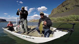 Filming the WDFW video on Banks Lake while fly fishing for smallmouth bass. Watch the video.