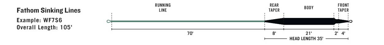 RIO Fathom Sink 6 line taper diagram