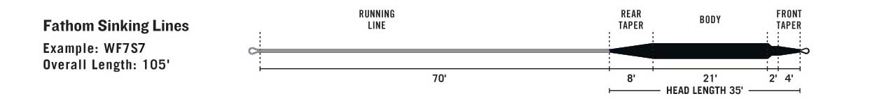 RIO Fathom Sink 7 line taper diagram