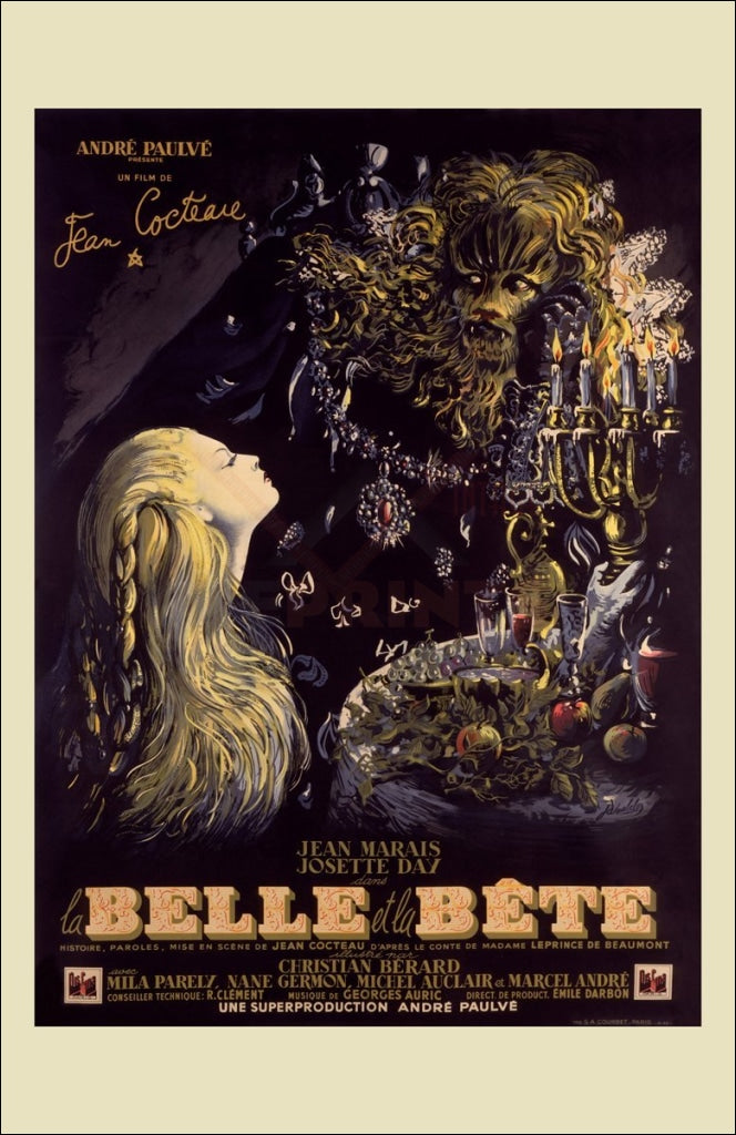 Beauty And The Beast La Belle Et La Bete Art Print Retro Reproductions Llc