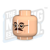 Custom Printed Lego - Glasses Head #06 (Lt. Flesh) - The Minifig Co.