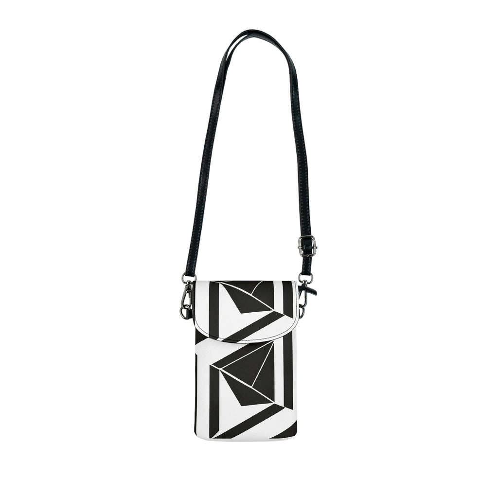 black-and-white-geometric-pattern-crossbody-cell-phone-wallet-purse-1