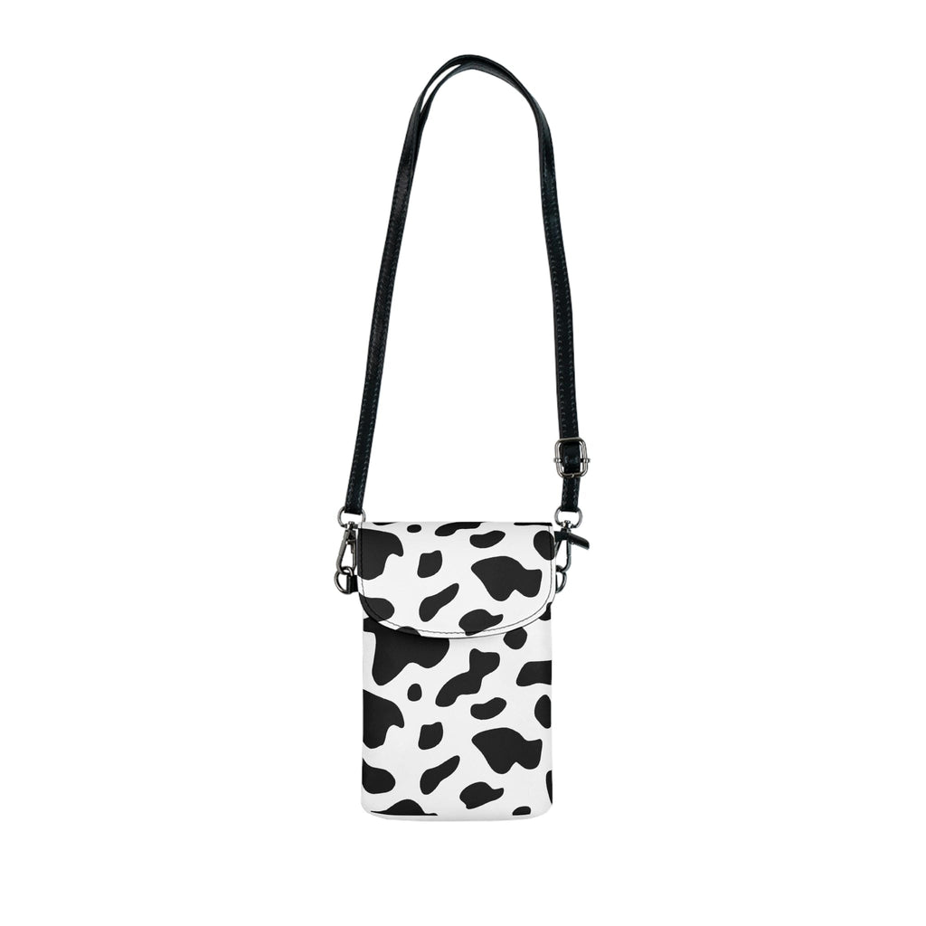crossbody-cell-phone-wallet-purse-black-and-white-abstract-cow-print-pattern