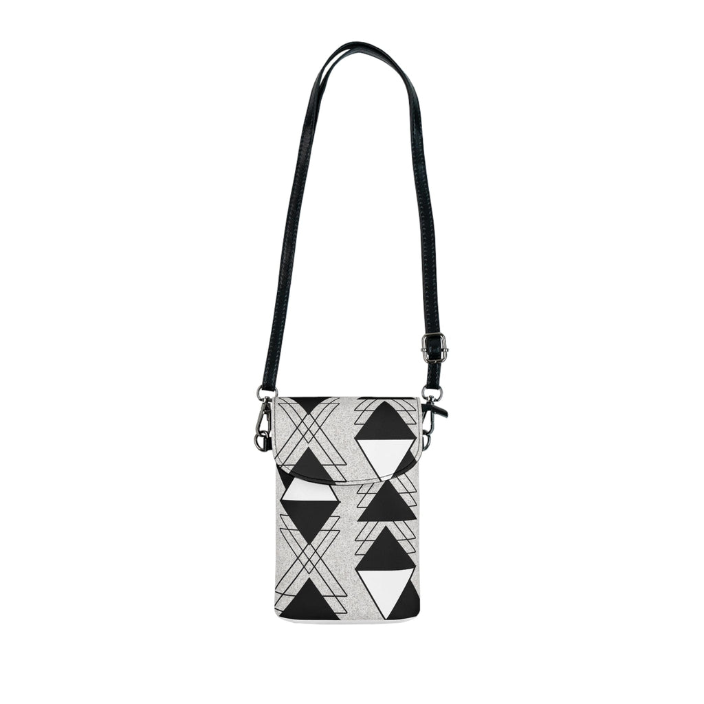 crossbody-cell-phone-wallet-purse-black-and-white-ash-grey-triangular-colorblock