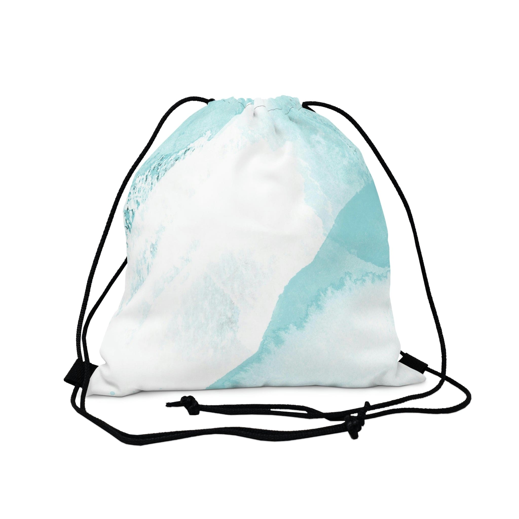 Drawstring Bag - Subtle Abstract Ocean Blue and White Print