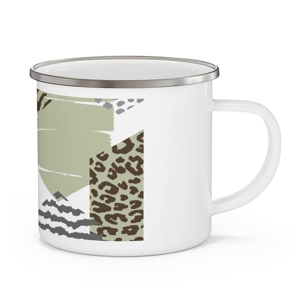 uniquely-you-enamel-camping-mug-12oz-green-grey-brown-hexagon-print