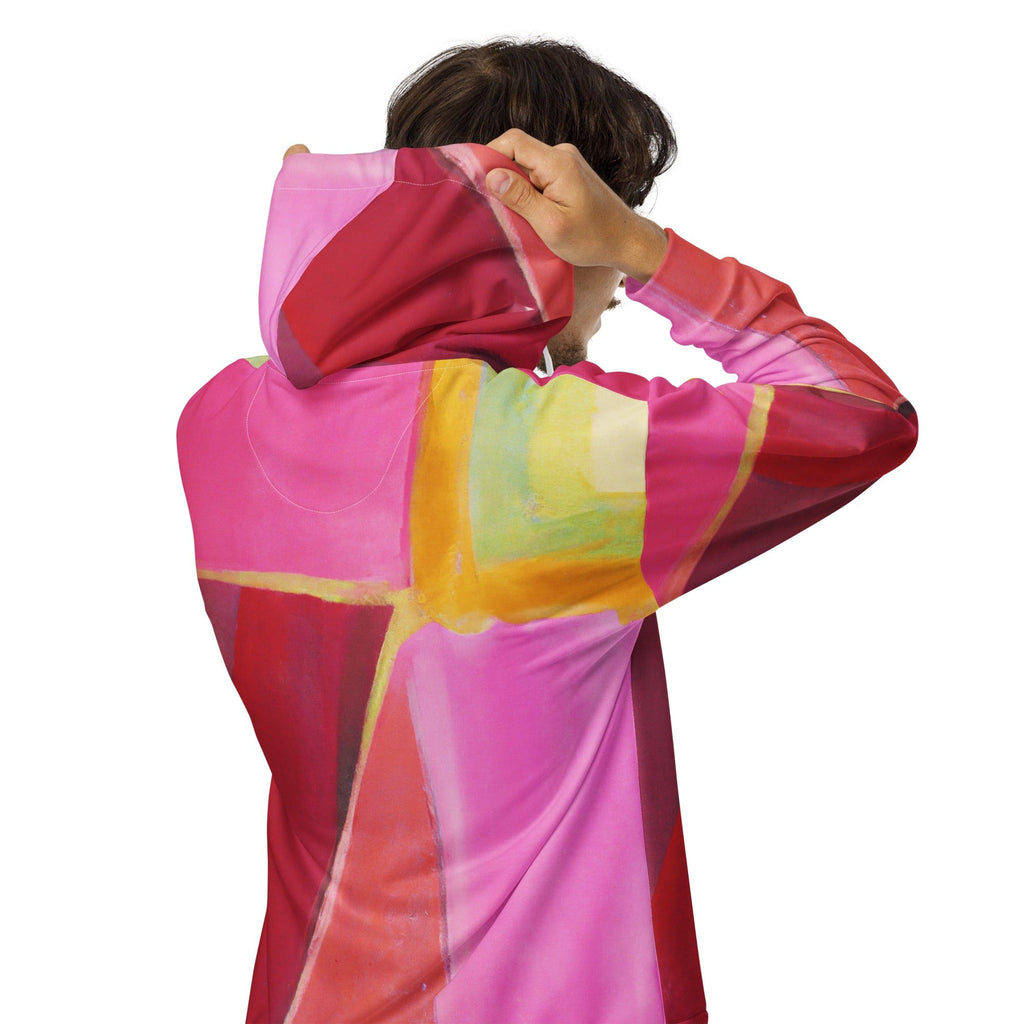 mens-full-zip-graphic-hoodie-pink-mauve-red-geometric-pattern