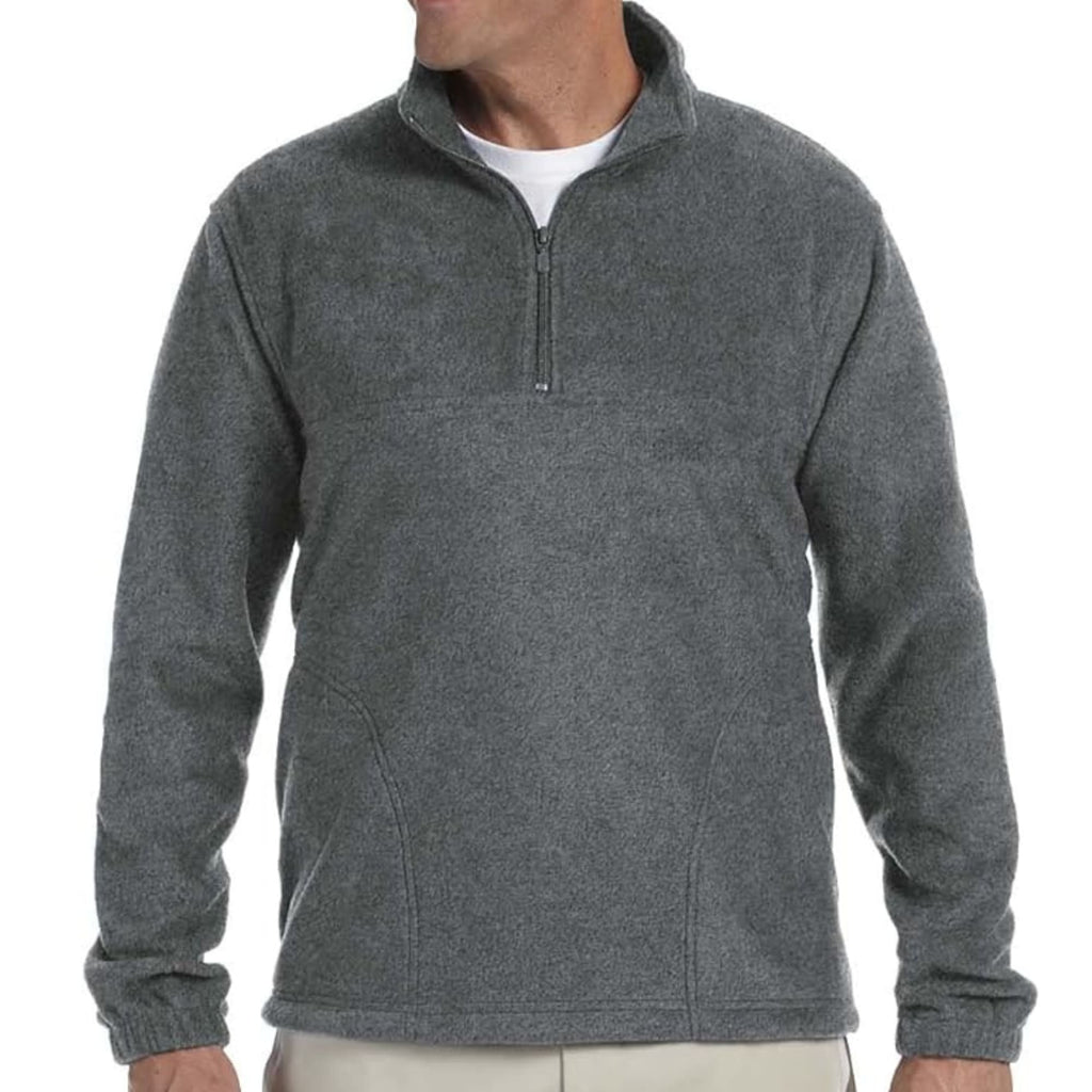 mens-harriton-quarter-zip-fleece-pullover-m980-charcoal-medium