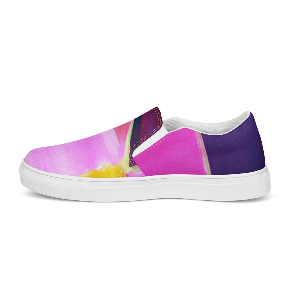 mens-slip-on-canvas-shoes-pink-and-purple-pattern
