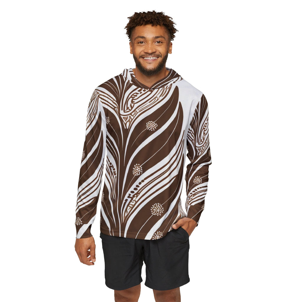 mens-sports-graphic-hoodie-floral-brown-line-art-print-46192