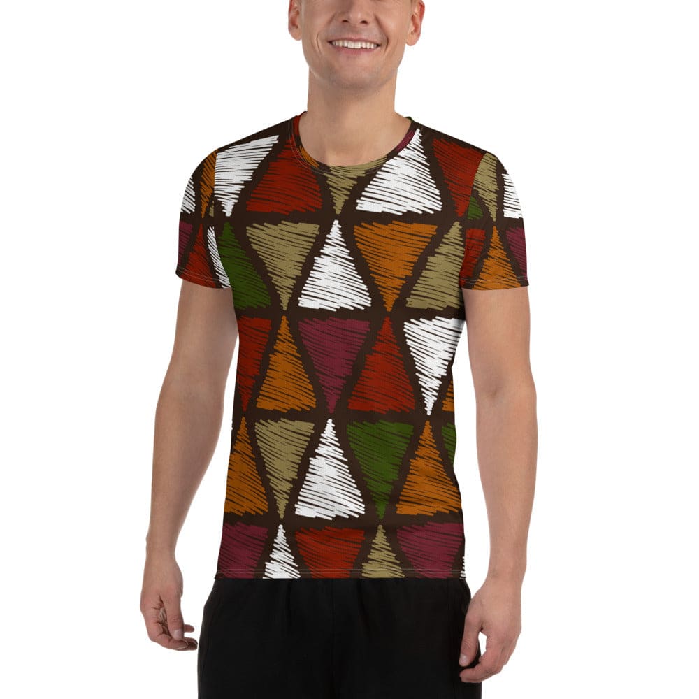 mens-stretch-fit-athletic-sports-t-shirt-multicolor-tribal-pattern