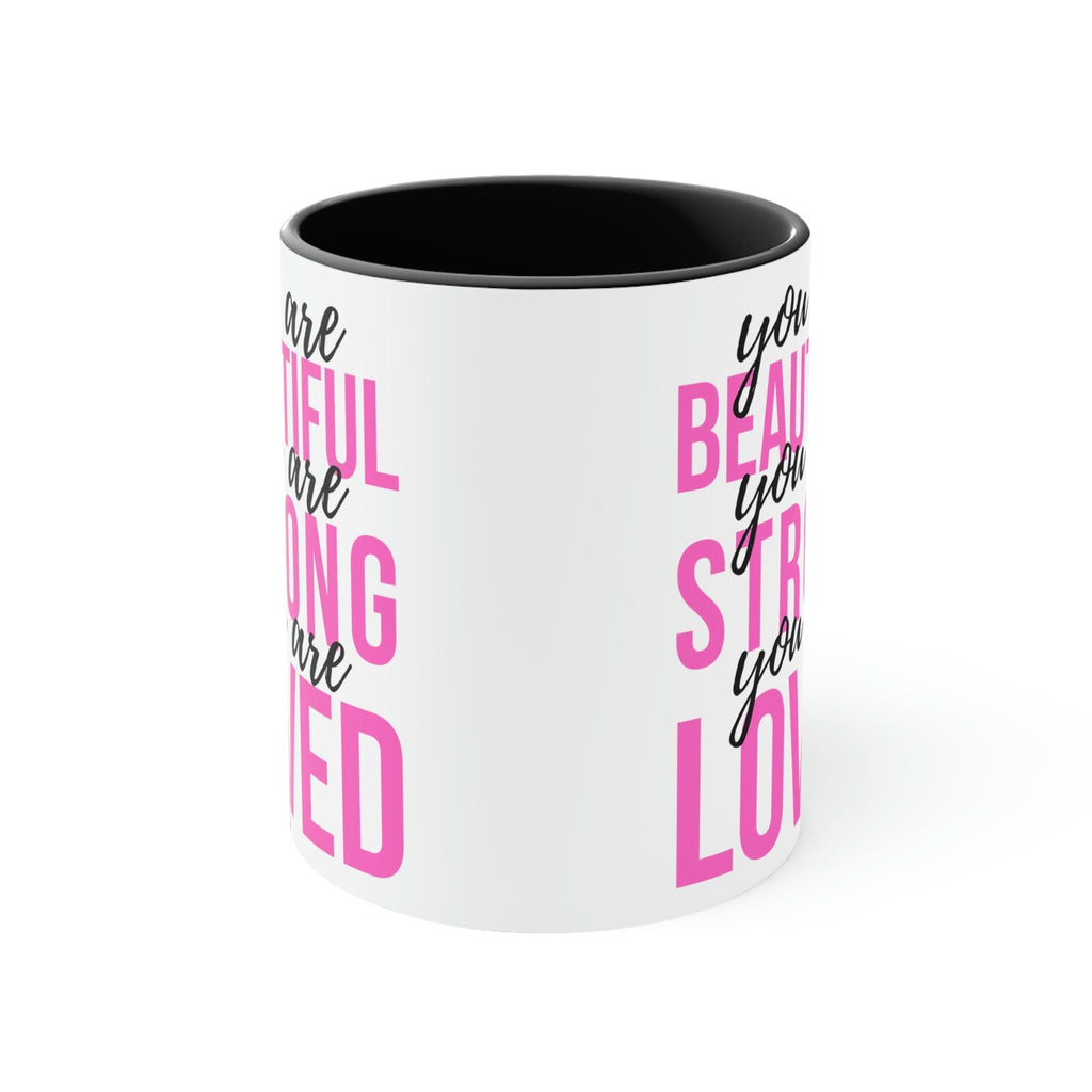 two-tone-accent-ceramic-mug-11oz-you-are-beautiful-strong-loved-inspiration-affirmation-pink-black