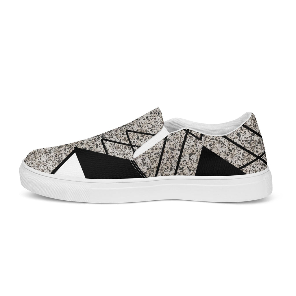 womens-slip-on-canvas-shoes-black-and-white-triangular-colorblock