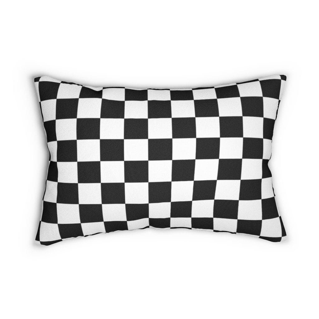 decorative-throw-pillow-black-and-white-checkered-2-sided-lumbar-pillow-tp157
