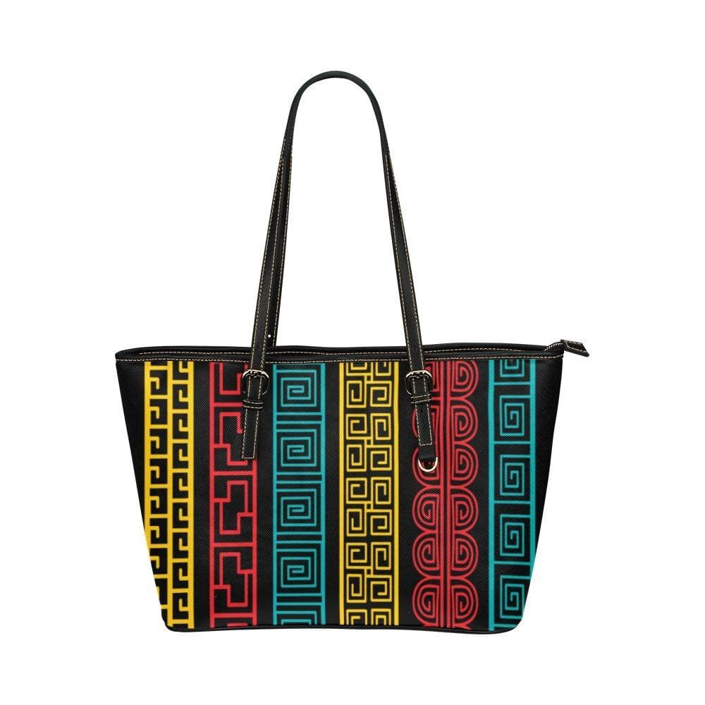 Shoulder Bag - Multicolor Vertical Style Large Leather Tote Bag