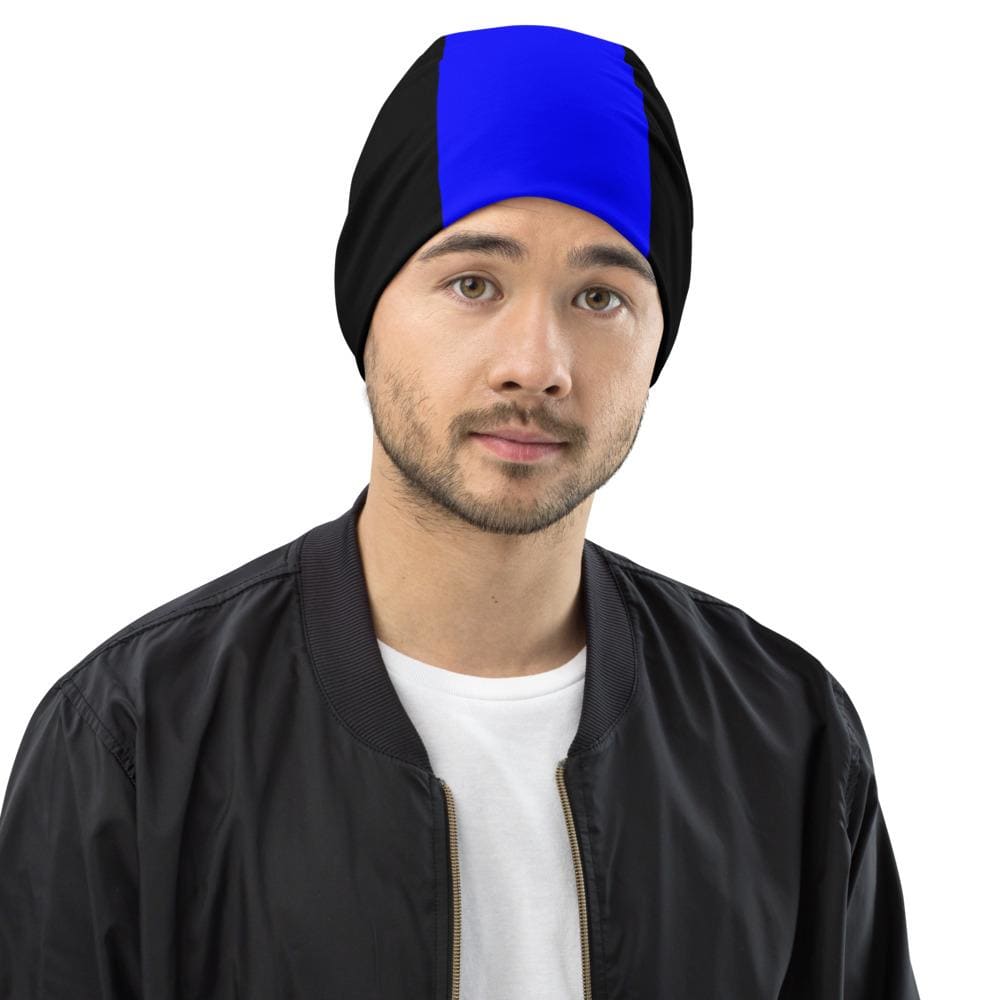 beanie-cap-royal-blue-black-graphic-hat-1