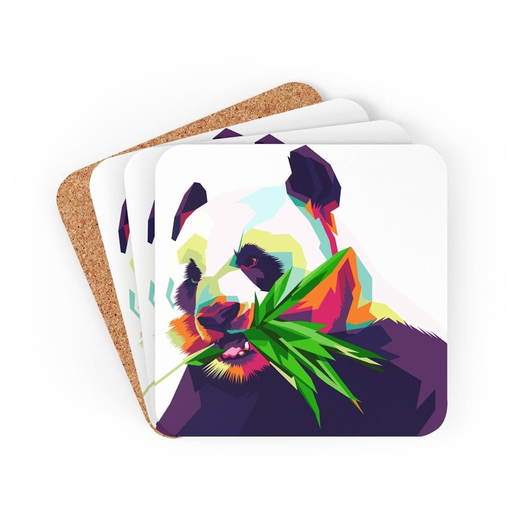 uniquely-you-corkwood-coaster-set-4-pieces-colorful-pop-art-panda