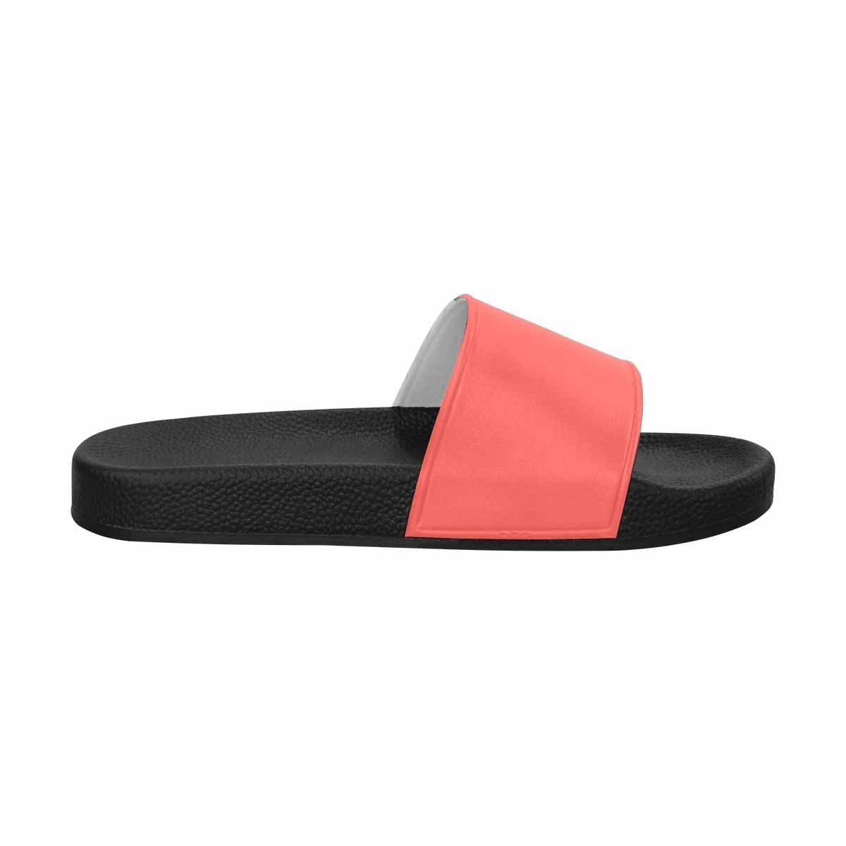 Mens Slide Sandals,   Pastel Red Flip Flops