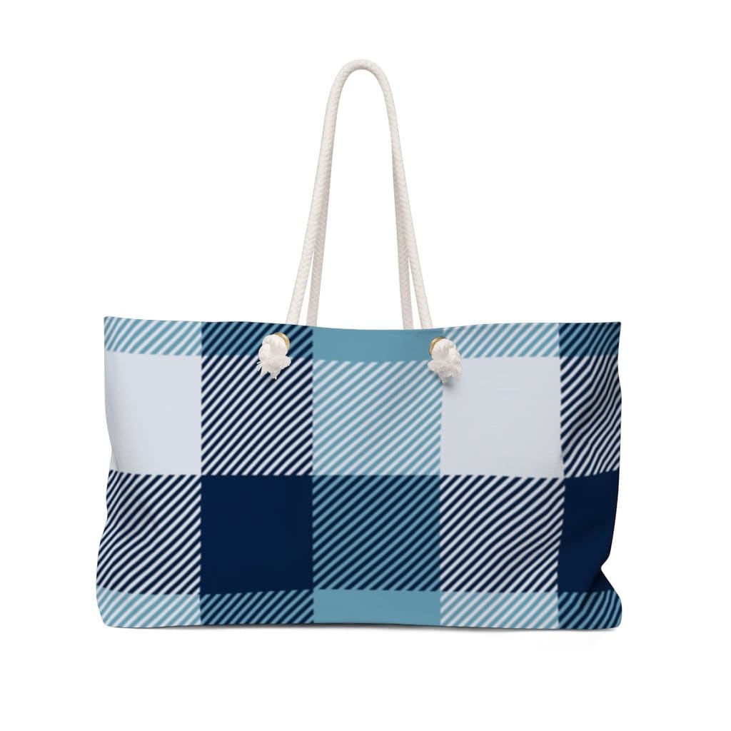 womens-handbag-blue-plaid-print-weekender-tote-bag