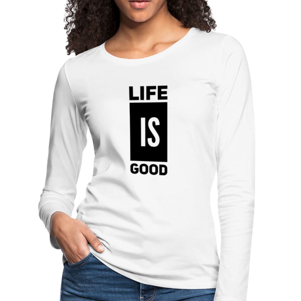 Uniquely You Womens Shirt / Life is Good Print / V-Block Long Sleeve Tee - 