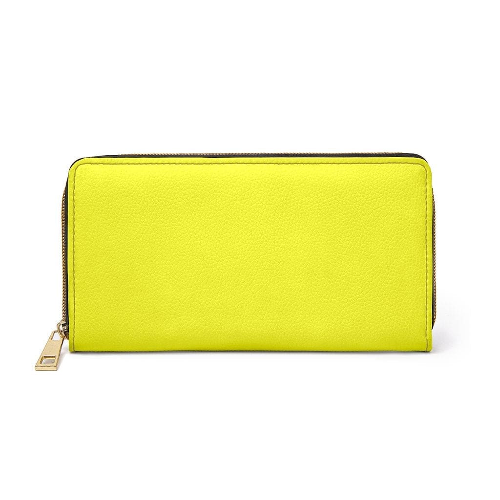 Womens Wallet, Zip Purse, Bright Yellow Purse