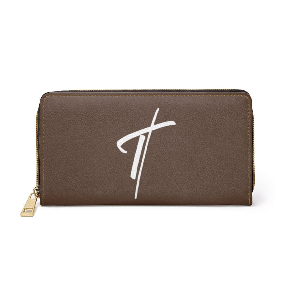 zipper-wallet-dark-brown-white-cross-graphic-purse