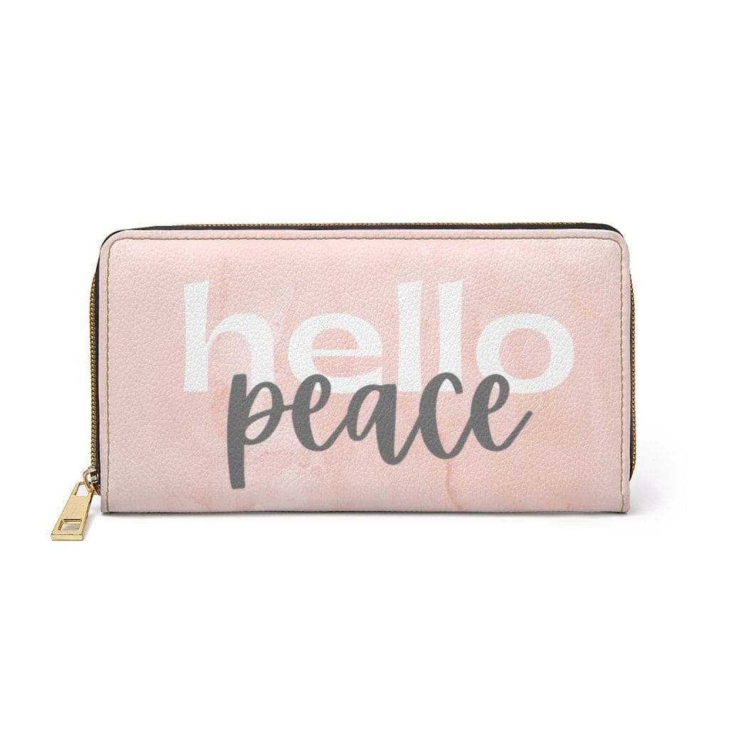 zipper-wallet-pearly-pink-white-hello-peace-graphic-purse