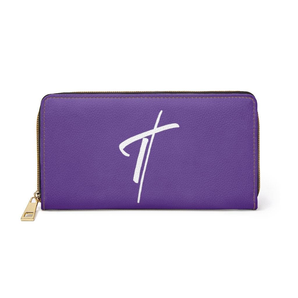 zipper-wallet-purple-white-cross-graphic-purse