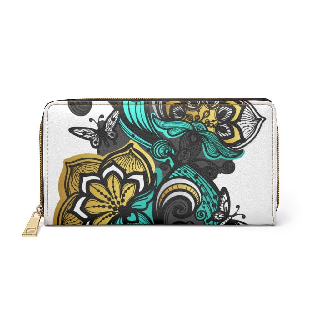 zipper-wallet-white-green-floral-butterfly-style-purse