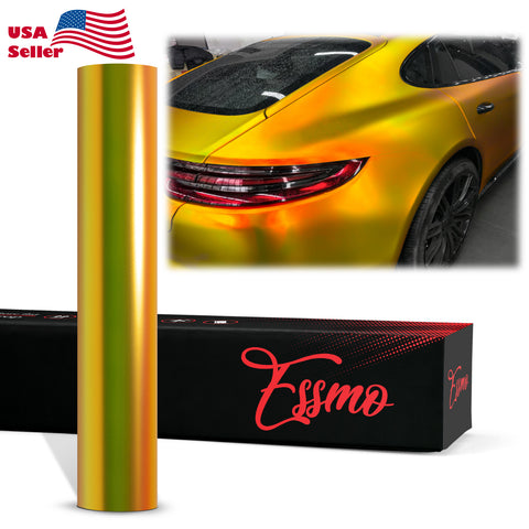 Holographic Yellow Rainbow Neo Chrome Gloss Vinyl Wrap Sticker