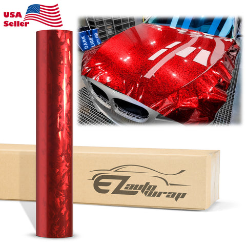 24K Chopped Forged Carbon Fiber Gloss Dark Red Vinyl Wrap – EzAuto Wrap