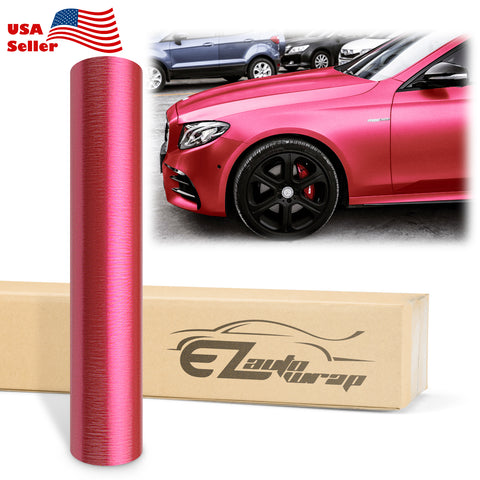 Aluminum Red Brushed Metallic Steel Car Wrap Vinyl Roll with Air Release  Adhesive Decals Wrapping - AliExpress