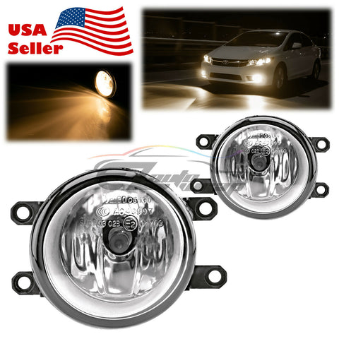 Pair LED 60W Fog Light Lamp Clear Lens Upgrade Aftermarket OEM