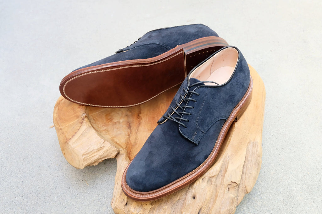 alden plain toe blucher suede