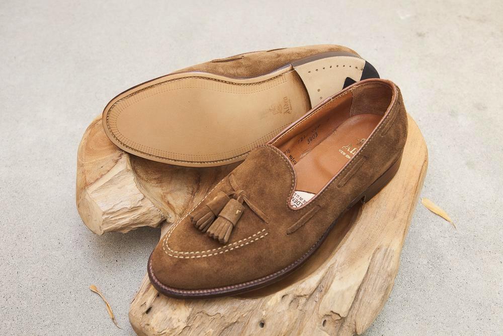 alden suede loafers