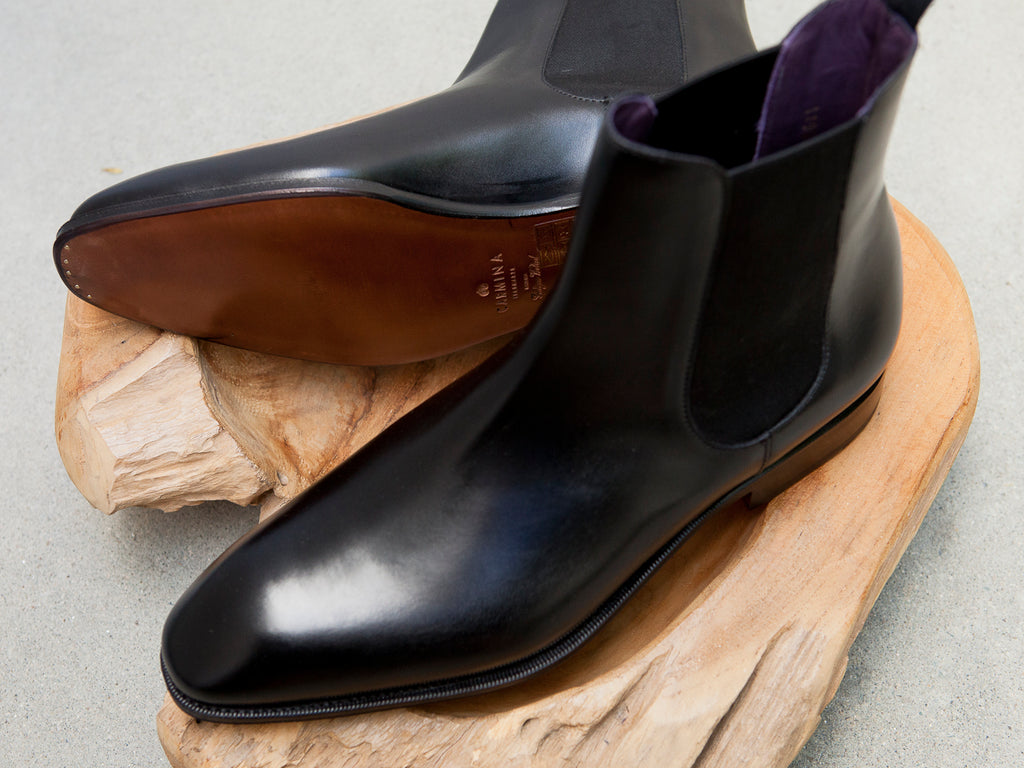 Carmina Shoemaker Chelsea Boots in Black Calf – Gentlemens Footwear