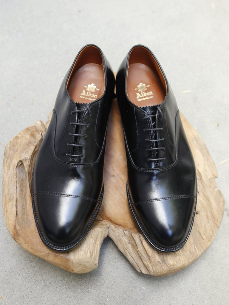 Alden Captoe Oxford in Black Calf – Gentlemens Footwear