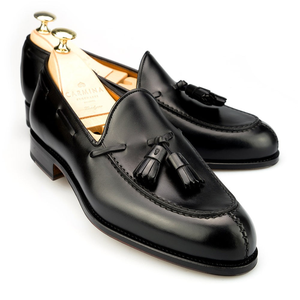 Carmina Shoemaker Tassel Loafer in Black Calf – Gentlemens Footwear